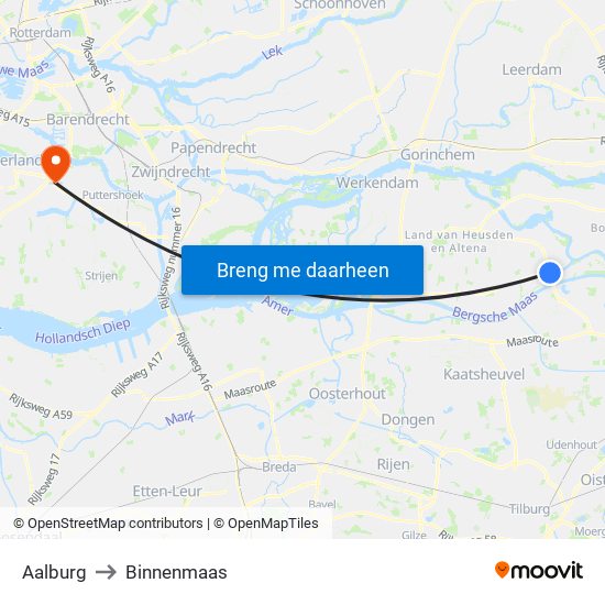 Aalburg to Binnenmaas map
