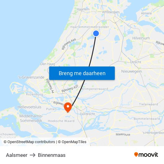 Aalsmeer to Binnenmaas map