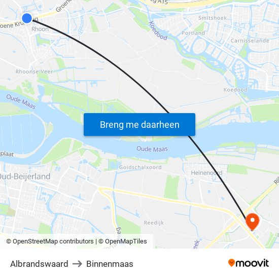 Albrandswaard to Binnenmaas map