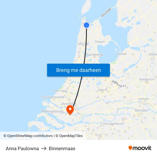 Anna Paulowna to Binnenmaas map