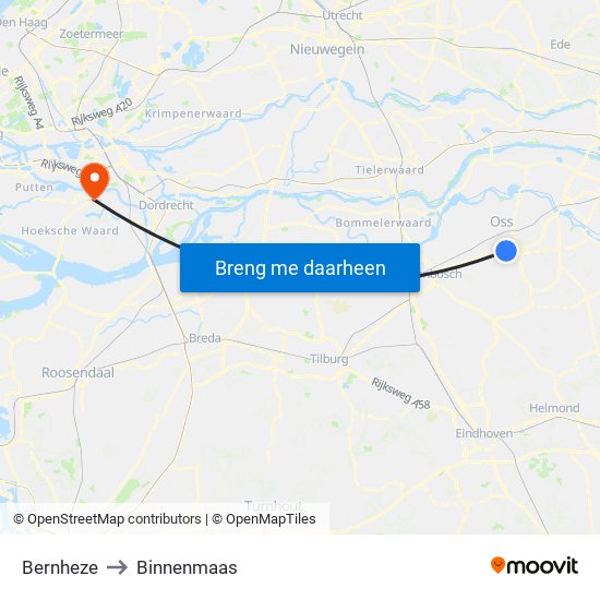Bernheze to Binnenmaas map