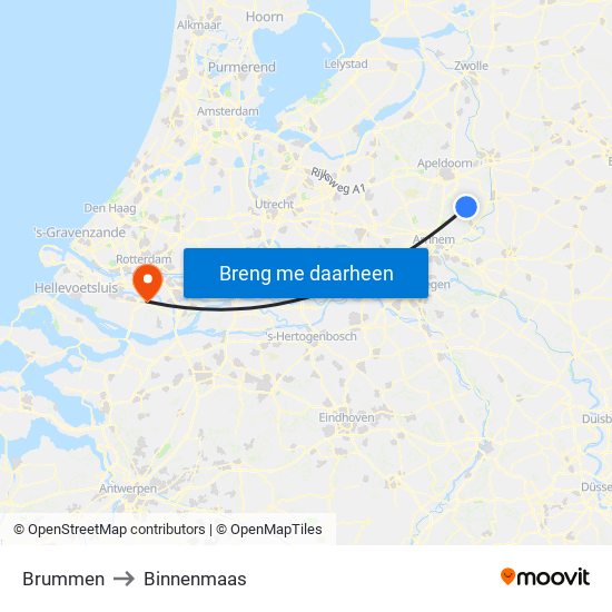 Brummen to Binnenmaas map