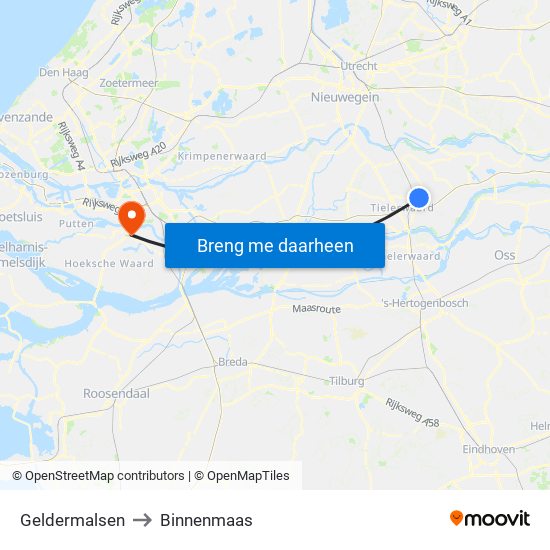 Geldermalsen to Binnenmaas map