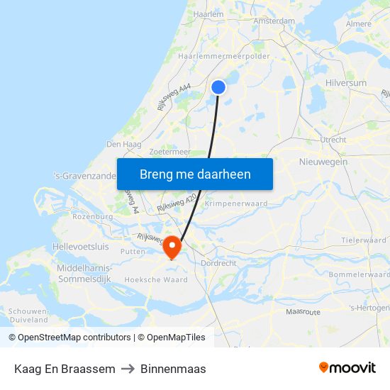 Kaag En Braassem to Binnenmaas map