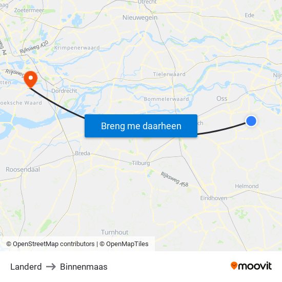 Landerd to Binnenmaas map