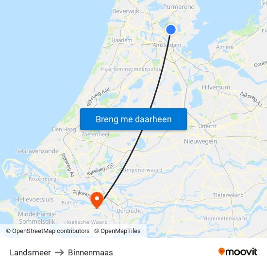 Landsmeer to Binnenmaas map