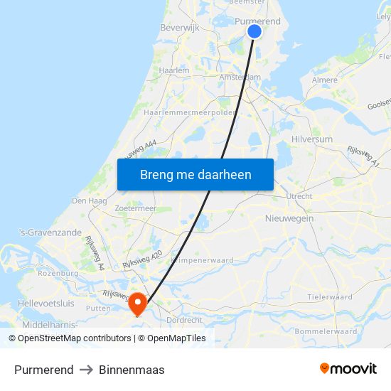 Purmerend to Binnenmaas map