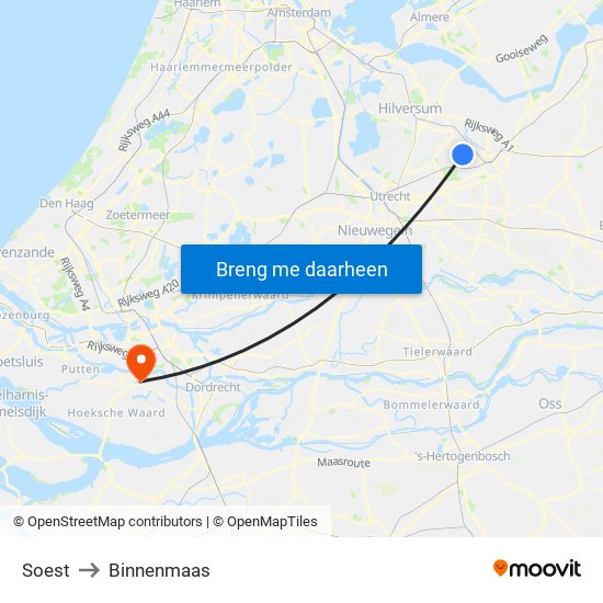 Soest to Binnenmaas map