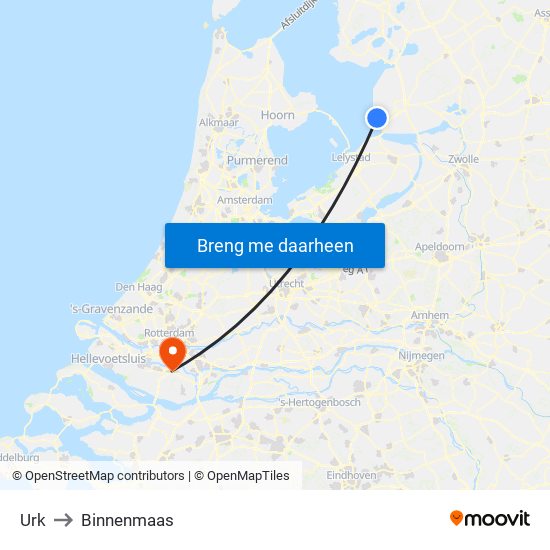 Urk to Binnenmaas map