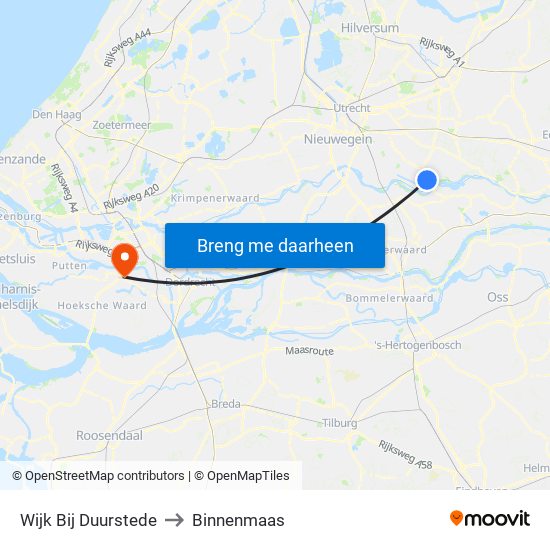Wijk Bij Duurstede to Binnenmaas map