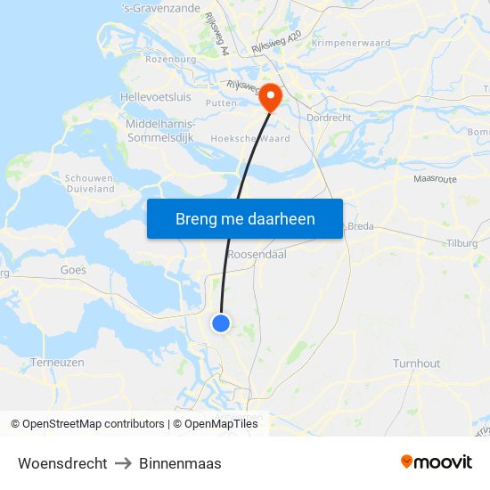 Woensdrecht to Binnenmaas map