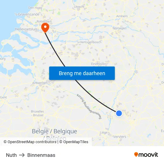 Nuth to Binnenmaas map