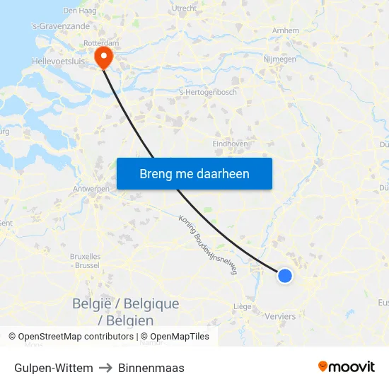 Gulpen-Wittem to Binnenmaas map