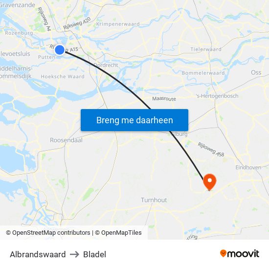 Albrandswaard to Bladel map