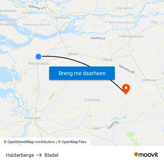 Halderberge to Bladel map