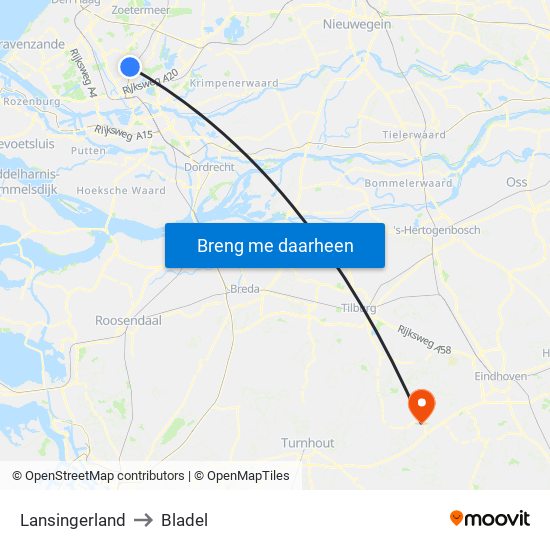 Lansingerland to Bladel map