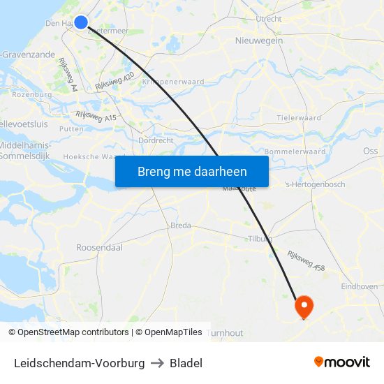 Leidschendam-Voorburg to Bladel map