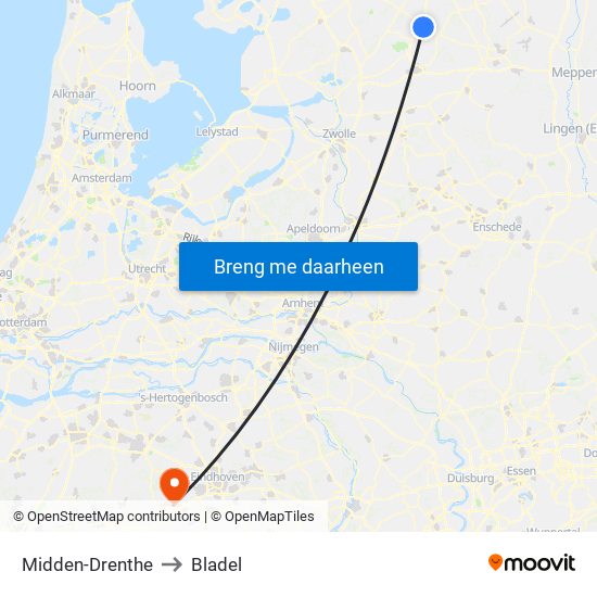 Midden-Drenthe to Bladel map