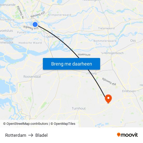 Rotterdam to Bladel map