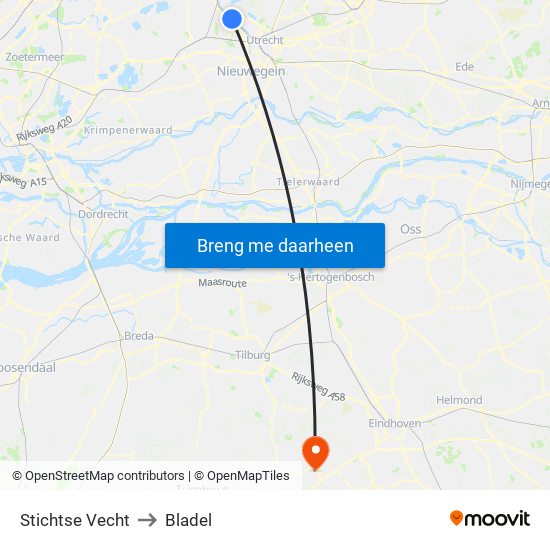 Stichtse Vecht to Bladel map