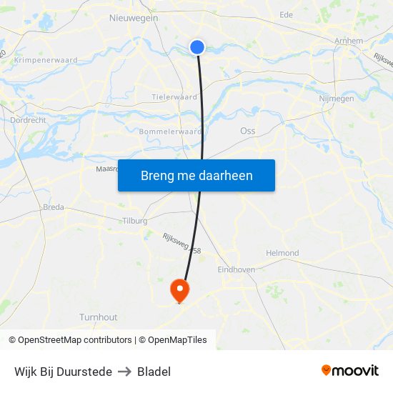 Wijk Bij Duurstede to Bladel map