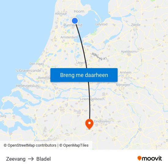 Zeevang to Bladel map