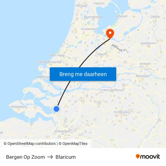 Bergen Op Zoom to Blaricum map