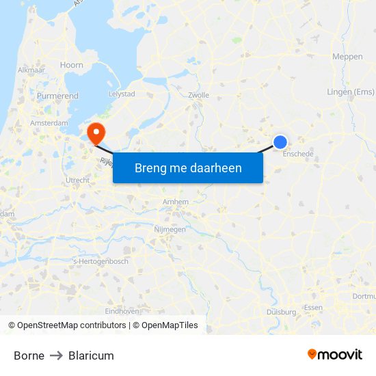 Borne to Blaricum map