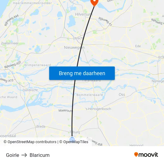 Goirle to Blaricum map