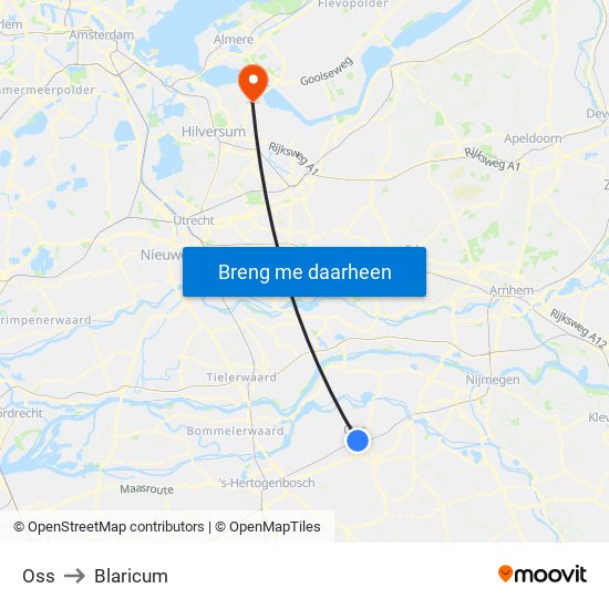 Oss to Blaricum map