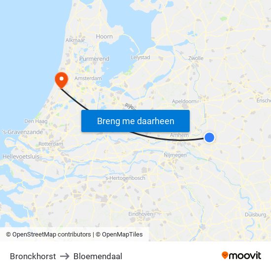 Bronckhorst to Bloemendaal map