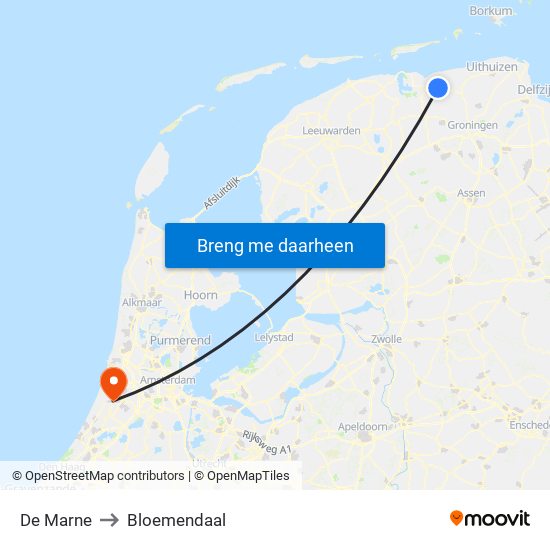 De Marne to Bloemendaal map