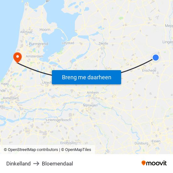 Dinkelland to Bloemendaal map