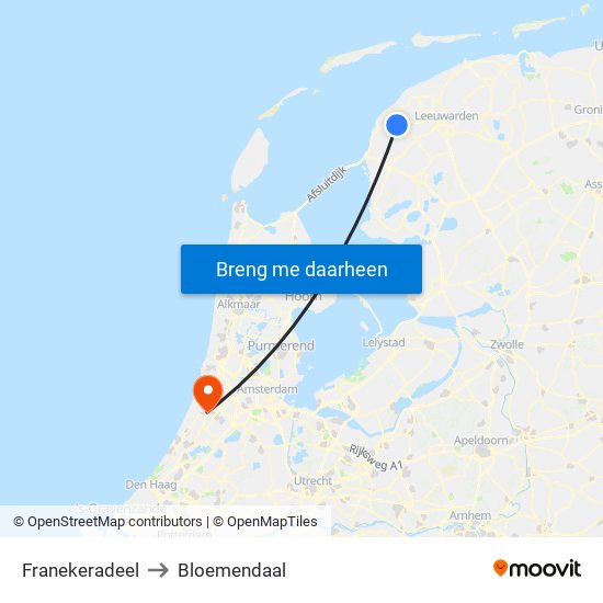 Franekeradeel to Bloemendaal map