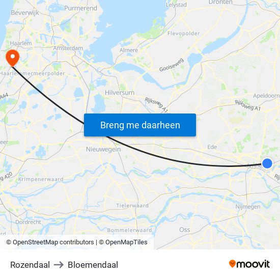 Rozendaal to Bloemendaal map