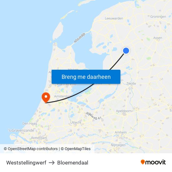 Weststellingwerf to Bloemendaal map