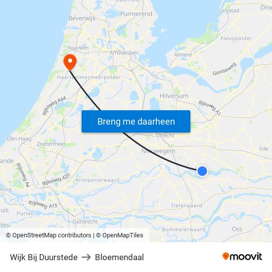 Wijk Bij Duurstede to Bloemendaal map
