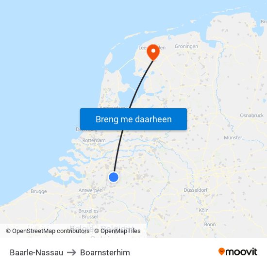 Baarle-Nassau to Boarnsterhim map