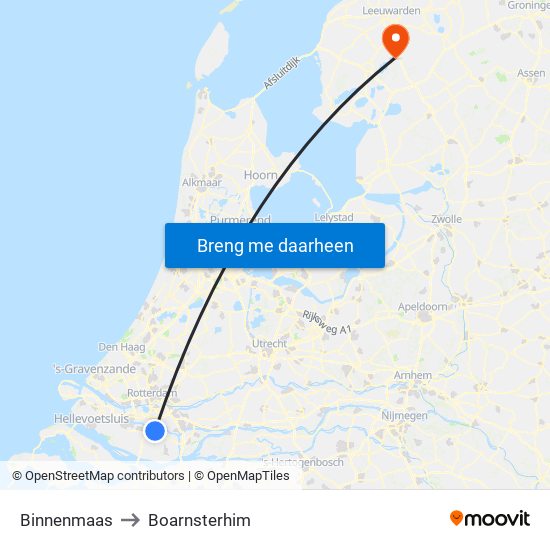 Binnenmaas to Boarnsterhim map