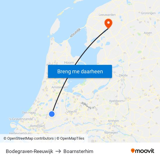 Bodegraven-Reeuwijk to Boarnsterhim map
