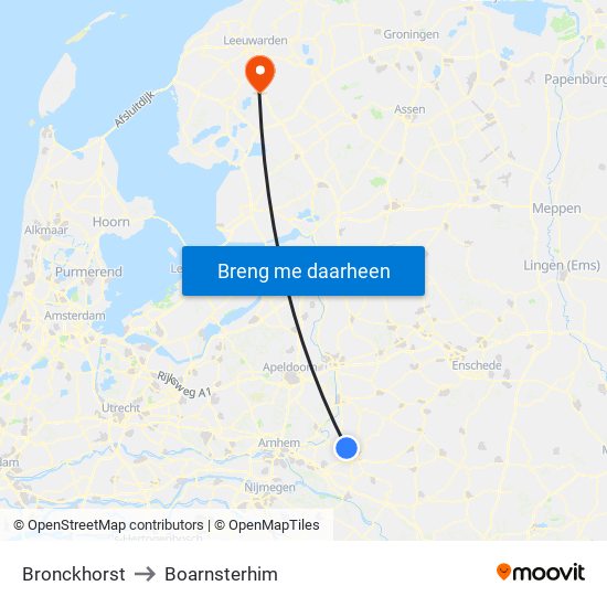Bronckhorst to Boarnsterhim map