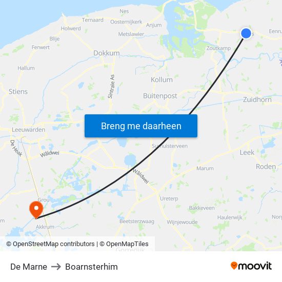 De Marne to Boarnsterhim map