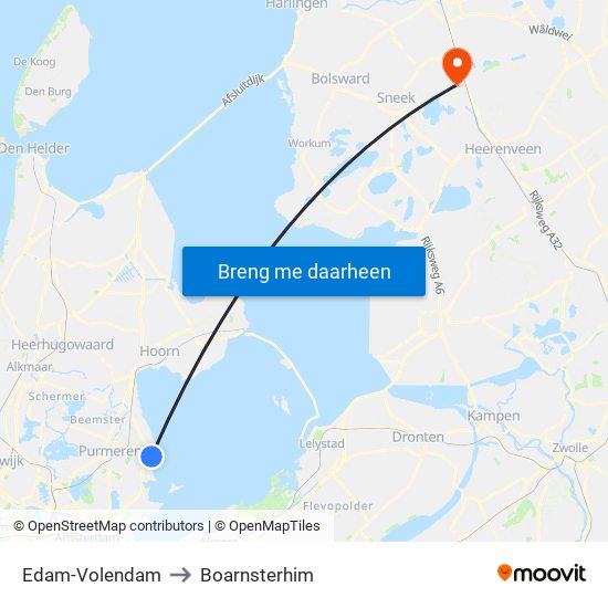 Edam-Volendam to Boarnsterhim map