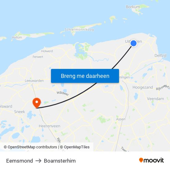 Eemsmond to Boarnsterhim map