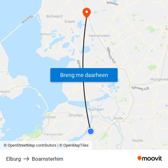 Elburg to Boarnsterhim map