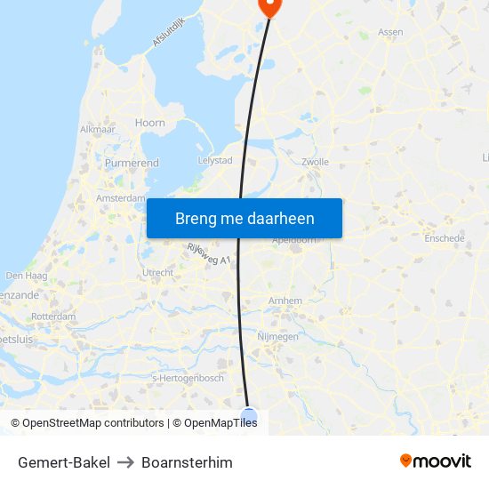 Gemert-Bakel to Boarnsterhim map