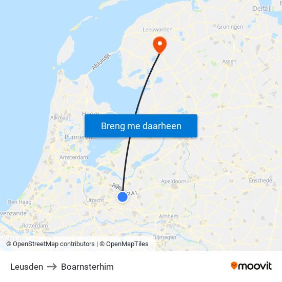Leusden to Boarnsterhim map