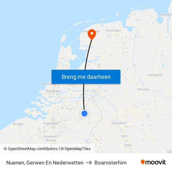 Nuenen, Gerwen En Nederwetten to Boarnsterhim map