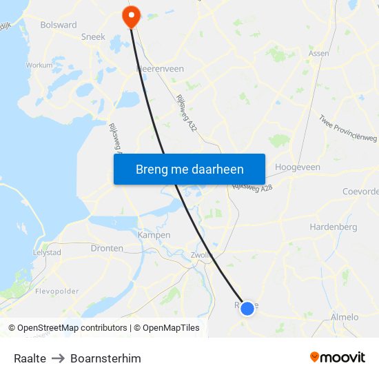 Raalte to Boarnsterhim map