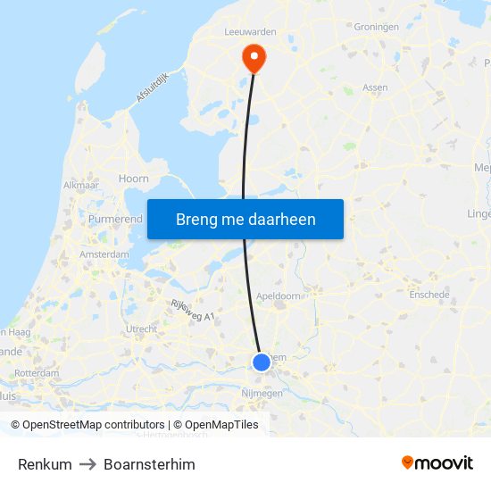 Renkum to Boarnsterhim map